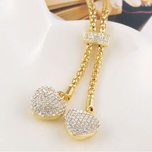 Lariat necklace with Austrian crystals